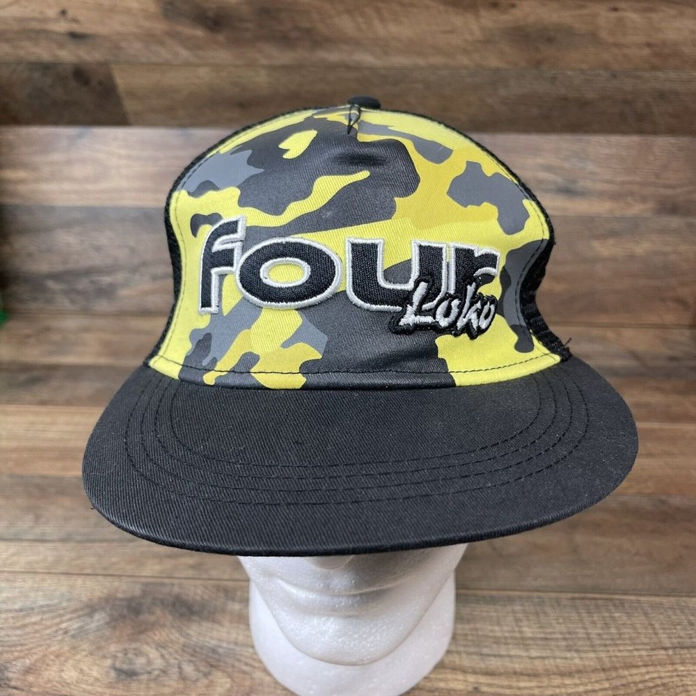 FOUR LOKO Alcoholic Beverage Beer Trucker Style Camo Adjustable Snapback Hat